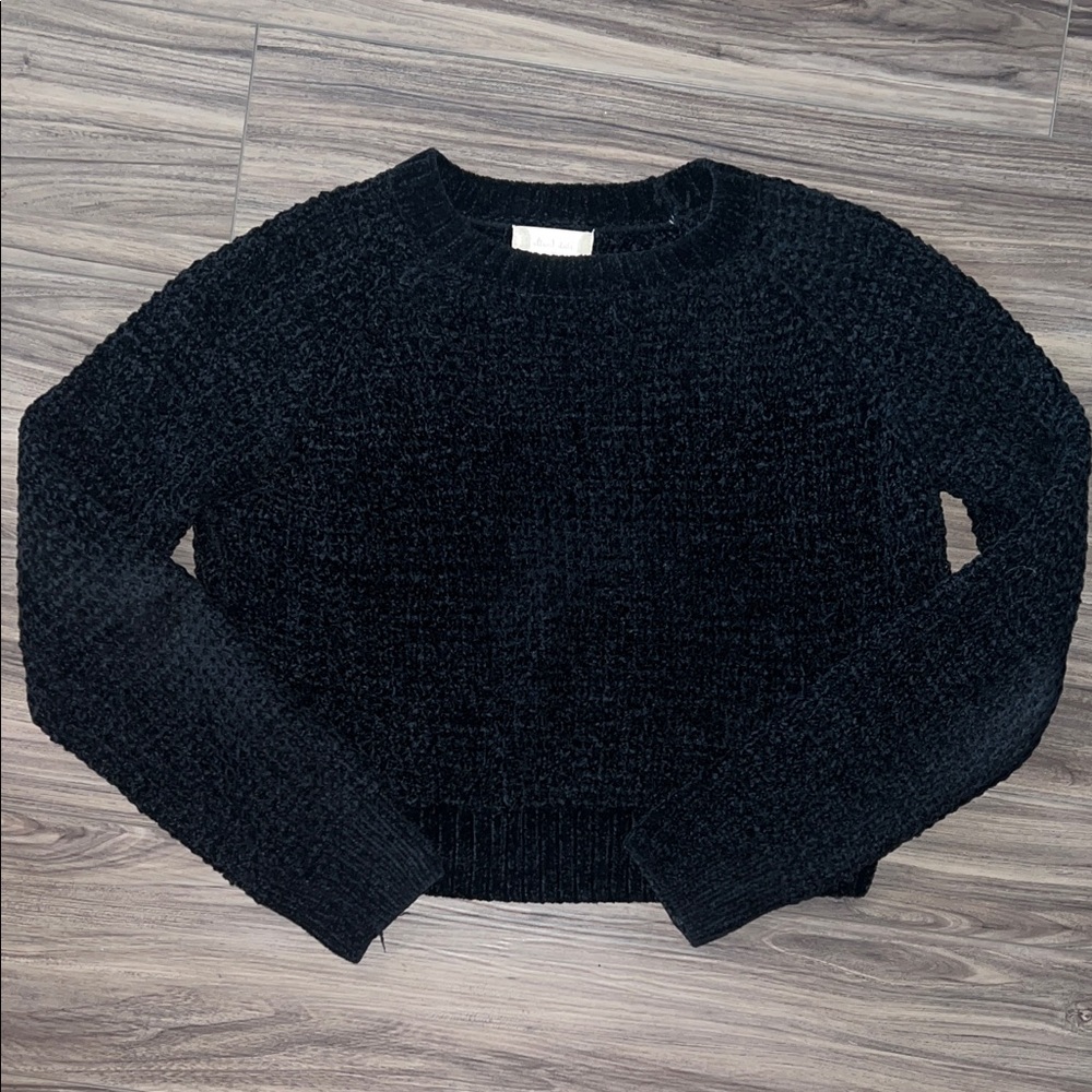 Altar'd State Black chenille Crewneck Sweater